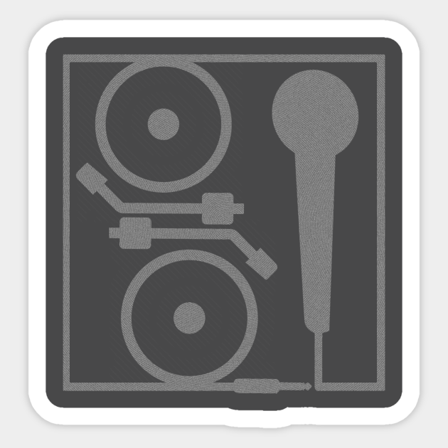 2 Turntables and a Microphone Records Sticker TeePublic